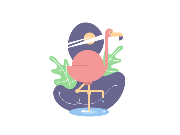 在Adobe Illustrator中创建火烈鸟插图