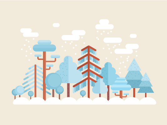 在Adobe Illustrator中创建精美的冬季场景插图