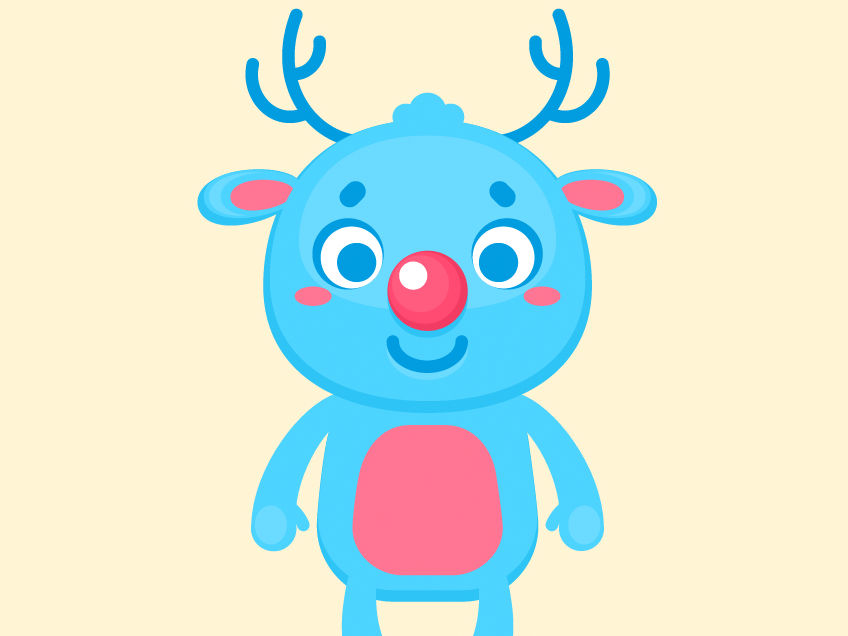 如何在Adobe Illustrator中绘制可爱的蓝色驯鹿