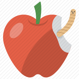 长虫子的苹果图标