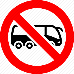 禁止大巴车行驶标志图标