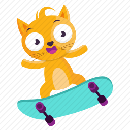 <em>玩</em><em>滑板</em>的猫咪图标