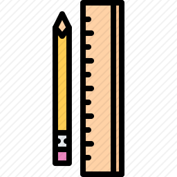 铅笔与直尺图标