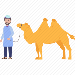 穆斯林男人与骆驼图标
