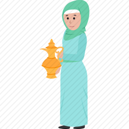 拿着水壶的穆斯林女人图标