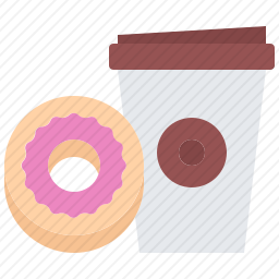 甜甜圈与咖啡图标