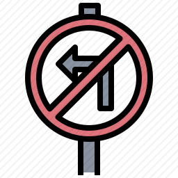 禁止左转图标