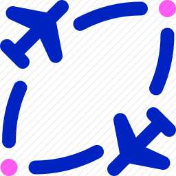 往返行程图标