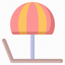 躺椅和太阳伞图标