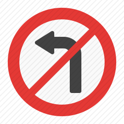 禁止左转图标