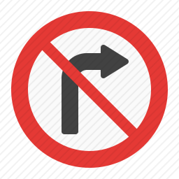 禁止右转图标