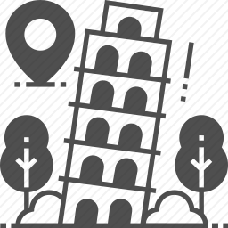比萨斜塔位置图标