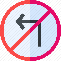 禁止左转弯图标