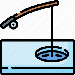 冰上钓鱼图标