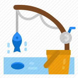 冰上钓鱼图标