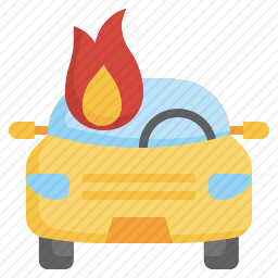 燃烧的汽车图标