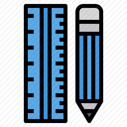 铅笔和尺子图标