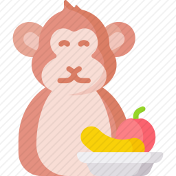 猴子自助餐节图标