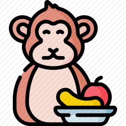 猴子自助餐节图标