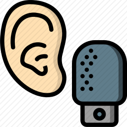 耳朵和麦克风图标