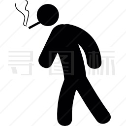 散步和吸烟的人图标