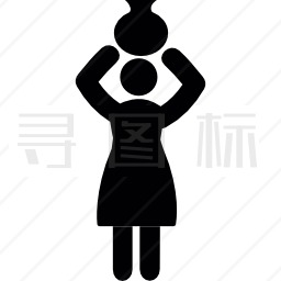 女人头上带着坛子图标