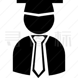 毕业帽、领班、领带研究生图标