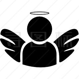 天使的翅膀和光环图标