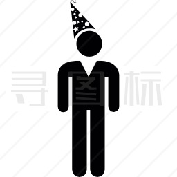 戴生日帽的男人图标