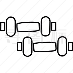 两个健身房哑铃图标