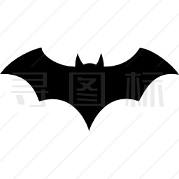 黑色翅膀的蝙蝠剪影图标