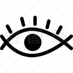 睫毛扩大和瞳孔扩大的眼部轮廓变异图标