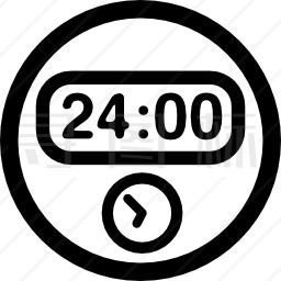 24小时圆形时钟图标