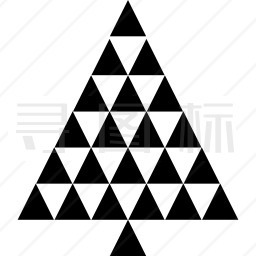 三角形形成的圣诞树图标