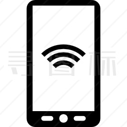 屏幕上带有WiFi信号的平板电脑图标