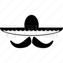 墨西哥帽子和胡子图标