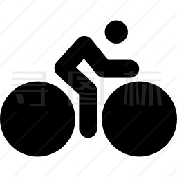 大轮自行车和自行车运动员图标