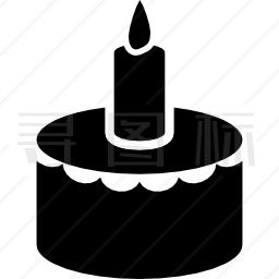 蜡烛生日蛋糕图标