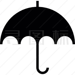 黑色雨伞图标