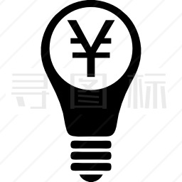 带Yen符号的灯泡图标