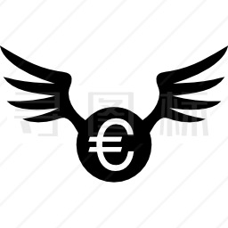 带翅膀的欧洲硬币图标