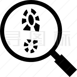 足迹与Magnifying Glass图标