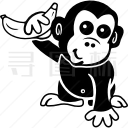 黑猩猩标志填充图标