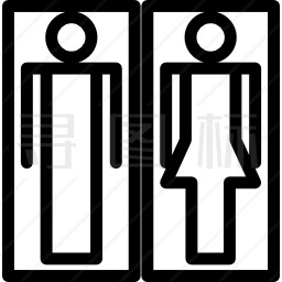 女性和男性沐浴标识的女性和男性轮廓形状图标