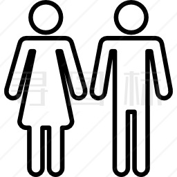 女性和男性形状轮廓轮廓图标