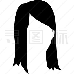 长发和侧刘海的女性图标