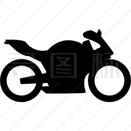 大尺寸黑色轮廓摩托车图标