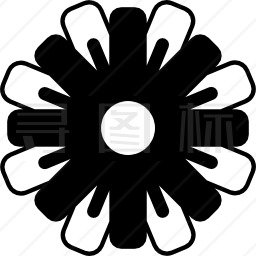 花瓣黑白花瓣变种图标
