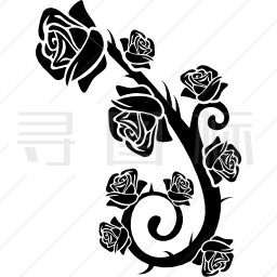 玫瑰树枝饰品图标
