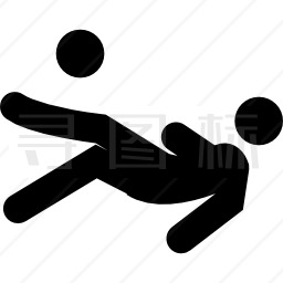 足球运动员在场地上落球图标
